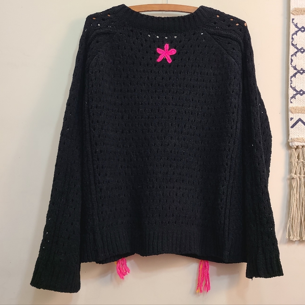 POL Jellyfish Chenille Yarn Knit Sweater Cardigan Size Small - Picture 4 of 5